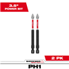 48324660 - Shockwave Impact Duty 3-1/2" PH1 Bit 2PK - Milwaukee Electric Tool