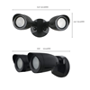 65714 - Led Double Head Security Light 30K BLK (No Sensor) - Satco