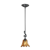 7121BG - 1-100M BG Pendant W/ Amber Glass - Millennium