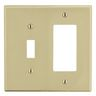 P126I - Wallplate, 2-G, 1) Tog 1) Decor, Iv - Wiring Device-Kellems