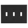 P3BK - Wallplate, 3-G, 3) Tog, BK - Wiring Device-Kellems