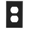 P8BK - Wallplate, 1-G, 1) Dup, BK - Wiring Device-Kellems