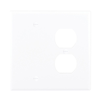 PJ138W - Wallplate 2G Duplex/Blank Poly Mid WH - Eaton