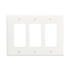 PJ263W - Wallplate 3G Decorator Poly Mid WH - Eaton Wiring Devices