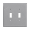 PJ2GY - Wallplate 2G Toggle Poly Mid Gy - Eaton