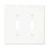 PJ2W - Wallplate 2G Toggle Poly Mid WH - Eaton Wiring Devices