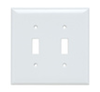 PJ2W - Plastic Wallplate JR Jumbo 2G 2 Toggle W/Out Line - Pass & Seymour/Legrand