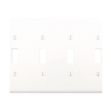 PJ6W - Wallplate 6G Toggle Poly Mid WH - Eaton Wiring Devices