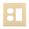 PJ826V - Wallplate 2G Dup/Deco Combo Poly Mid Iv - Eaton Wiring Devices