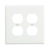 PJ82W - Wallplate 2G Duplex Poly Mid WH - Eaton