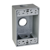 SB375S - 1G WP Gray Box - Three 3/4" Holes - 18 Cu In - Hubbell--Raco