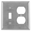 SS18 - Wallplate, 2-G, SW/Dup, SS - Hubbell Wiring Devices