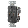 USB20A5BK - RCPT Dup 20A 125V 5A 5V Usb Port A BK - Wiring Device-Kellems